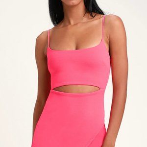 NWT Cutout on the town hot pink bodycon dress Lulu's